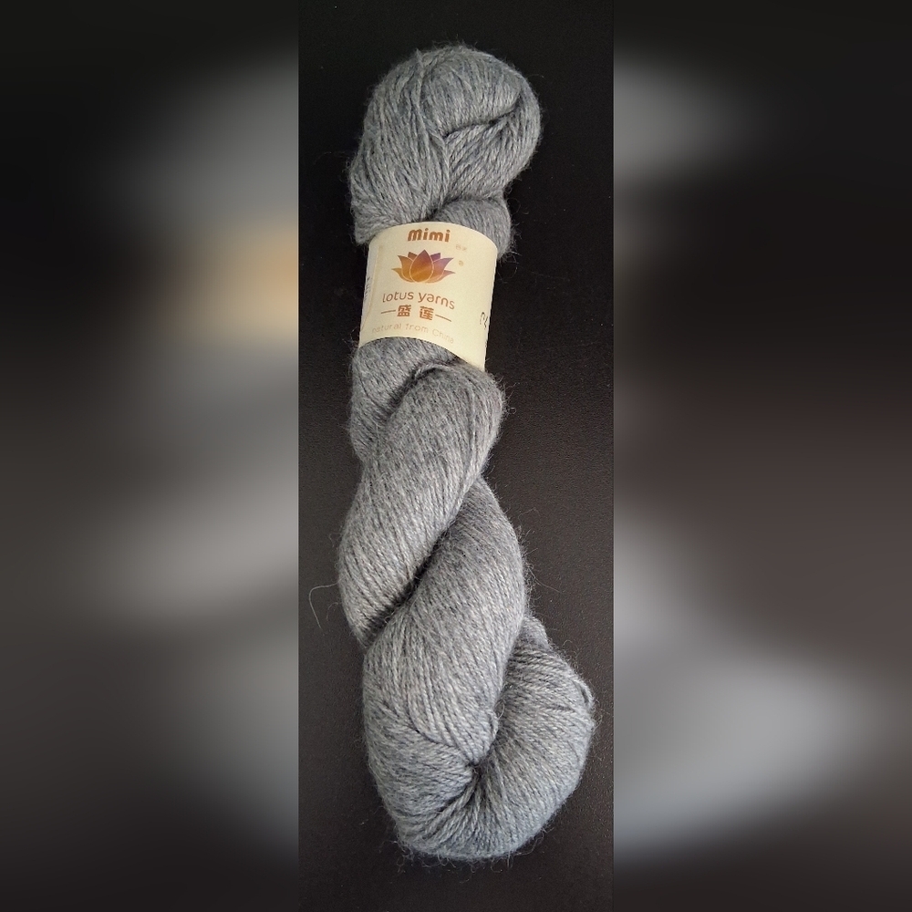 NWT Mimi Lotus Yarns Grey/Blue Pure Mink Crafting Crochet Knit Yarn